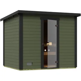 Weka Saunahaus Kaapi 4 - 40 mm graugrün/grau Ohne Ofen