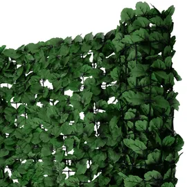 Mendler Balkonsichtschutz N77, Sichtschutz Windschutz Verkleidung für Balkon Terrasse Zaun ~ 300x100cm Blatt dunkel