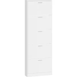 vidaXL Schuhschrank Hochglanz-Weiß 59x17x169 cm Holzwerkstoff - Weiß