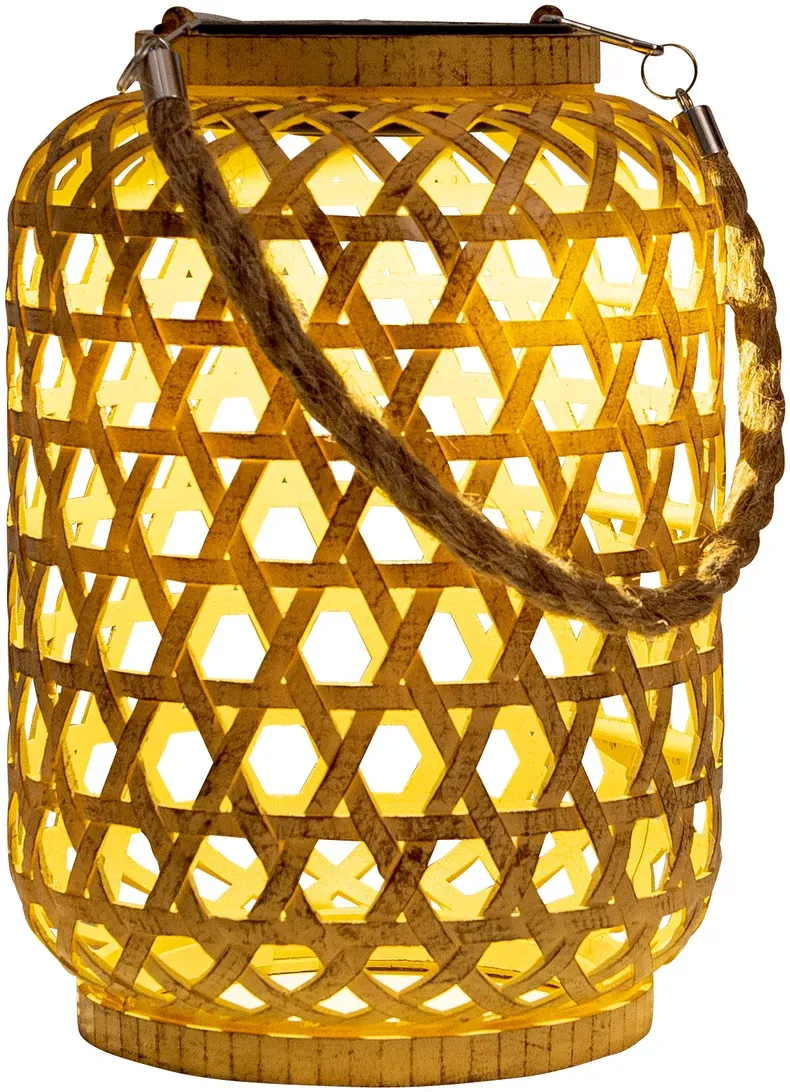Solar Laterne Rattan 15x21cm natur