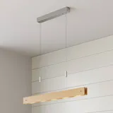 LUCANDE LED-Holz-Pendelleuchte Karinja mit Dimmer, natur