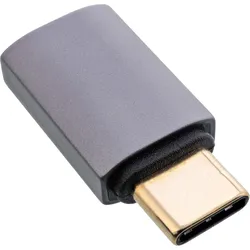 InLine USB4 Adapter - USB-C Stecker/Buchse - Alu - grau