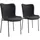 Tectake Polsterstuhl Tessa Webstoff schwarz 2er Set