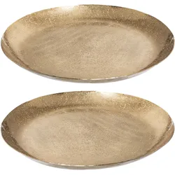 Dekoteller CREATIV HOME, gold (champagner), H:2cm Ø:30cm, Metall, Dekoschalen, aus Metall