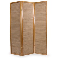 Homestyle4u Paravent 3fach Holz Raumteiler Bambus braun braun