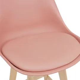 [en.casa] Barhocker 2er Set gepolstert Buche-Gestell Rosé