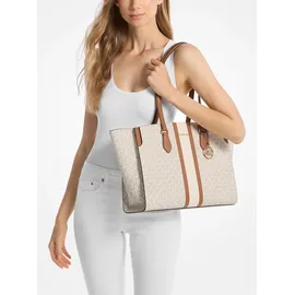Michael Kors Becca Large Shopper Kunstleder Beige/Weiß
