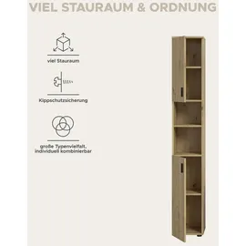 MID.YOU Mone Hochschrank 0 x 0 cm Braun Holz, Kunststoff