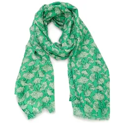 HARPA Schal CLOVER mit Botanik-Print und Metallic-Effekt grün 