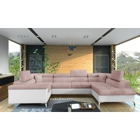 JVmoebel Ecksofa U-Form Sofa Couch Polster Schlafsofa Bettfunktion Wohnlandschaft, Made in Europa rosa