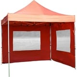 VCM PROFI Faltpavillon Partyzelt 3x3 m terracotta mit 2 Seitenteilen wasserdicht