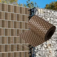 nyvi Polyrattan Sichtschutzstreifen Privafence 255 x 19 cm - Sichtschutz für Doppelstabmatten Zaun Farbe:Braun;Anzahl:10
