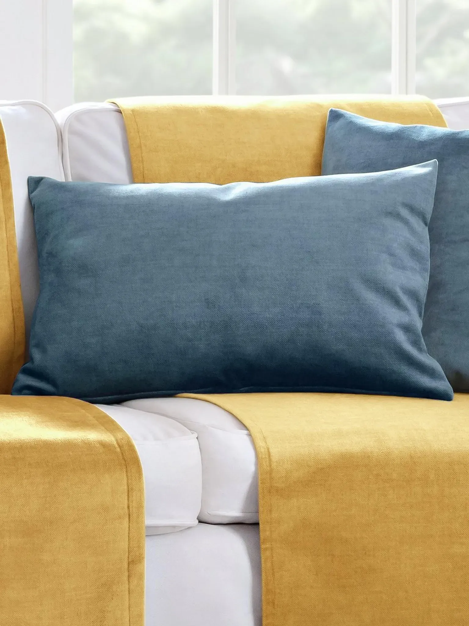 La housse coussin zippée  Hagemann bleu