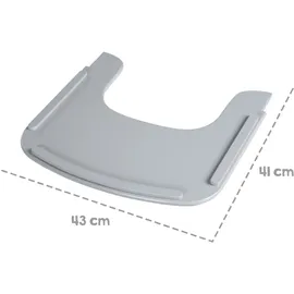 roba Essbrett für Sit Up Flex - Kompatibel mit Gurtsystem und Hochstuhlauflagen - ab 6 Monaten - Taupe/Grau
