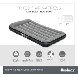 BESTWAY Luftbett 188 x 99 x 30 cm TriTech mit integrierter Elektropumpe
