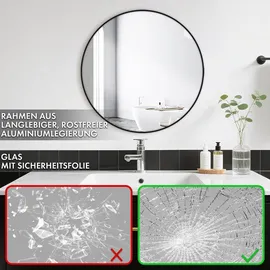 Floordirekt Wandspiegel Bella 50 x 50 cm Schwarz