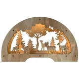 Hti-Living HTI-Living, Weihnachtsbeleuchtung, Schwibbogen Rehfamilie Natur - 2 Jahre Gewährleistung - mind. 14 Tage Rückgaberecht - Beige - n.a.