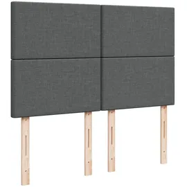 vidaXL Boxspringbett mit Matratze Dunkelgrau 140x200 cm Stoff