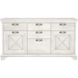 Forte Sideboard Kashmir 177,7 x 96,2 x 48,3 cm Pinie weiß
