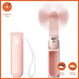 JISULIFE Handventilator 3-in-1 Rosa