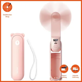 JISULIFE Handventilator 3-in-1 Rosa