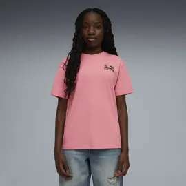 Puma T-Shirt PUMA "MID90S RELAXED GRAPHIC TEE G", Mädchen, Gr. 140, pink), Obermaterial: 100% Baumwolle. Rippe: 20% Polyester, 80% Baumwolle, relaxed fit, Rundhals, Shirts T-Shirt