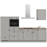 Nobilia Küchenleerblock Cascada, Grau, Eiche Metall, 8 Schubladen, nur wie online abgebildet bestellbar, 300 cm, Blauer Engel, Pefc, Goldenes M, Made in Germany, DGM-Klimapakt, seitenverkehrt erhältlich, vormontierter Korpus, Küchen, Küchenzeilen &