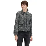 Cartoon Tweedblazer mit Fransen in Grau/Schwarz | Gr.: 40