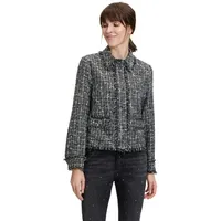 Cartoon Tweedblazer mit Fransen in Grau/Schwarz | Gr.: 40