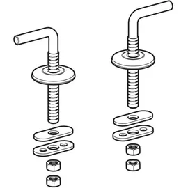 Geberit Scharnier-Set 598051000 Befestigung von unten, Edelstahl, für WC-Sitz