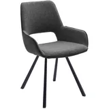 MCA furniture Polsterstuhl PARANA, Dunkelgrau - Feingewebe - Flachgewebe - Metallgestell - 180 Grad drehbar