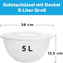 Centi 3er Set, Schüsseln, 5 L – Serie DELOS, transparent, mit Deckel - Transparent