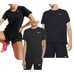 NIKE Dri-FIT Race für Damen Dri-FIT UV Miler für Herren Dri-FIT Miler für Kinder T-Shirt Fitness-Shirt Sport-Shirt Schwarz - S