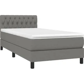 vidaXL Boxspringbett 100 x 200 cm Dunkelgrau
