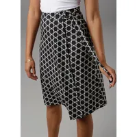 Aniston SELECTED Wickelrock Damen Blau/Grau Bedruckt 42