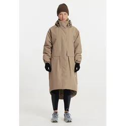 Wintermantel SOS "Hatsvali", Damen, Gr. L, beige, 88% Nylon, 12% Elasthan, unifarben, casual, normal, Langarm, Mäntel, mit langem Schnitt und wetterfester Qualität