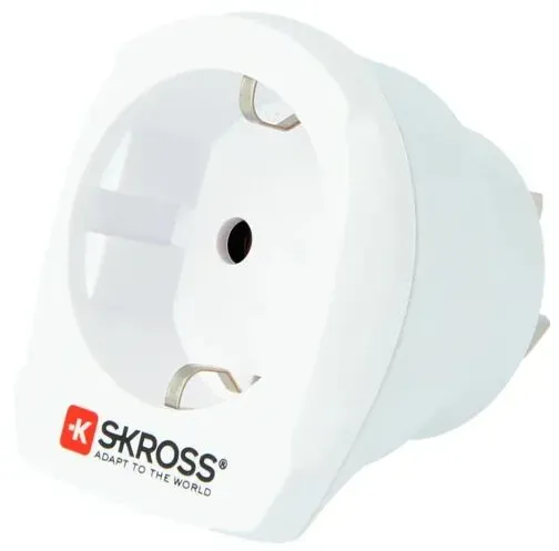 Skross 1.500209-E Netzstecker-Adapter Typ I (AU) Typ C (Euro-Stecker) Weiß