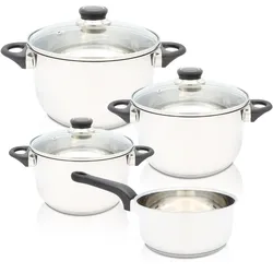 Topf-Set KRÜGER "Denver", silber, Töpfe, für Induktions-Kochfelder geeignet