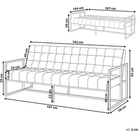 Beliani Schlafsofa Stoff 3-Sitzer Smaragdgrün