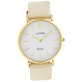 Oozoo Damen Uhr C9961 Analog Quarzuhr Armband creme Vintage Series D2UOC9961 - Creme