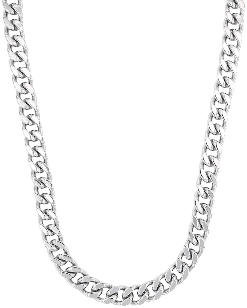 Panzerkette AMOR, edelstahlfarben, Halsketten, Damen, Edelstahl, L: 50 B: 8mm, Panzerkette, B:8mm