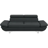 2-Sitzer COTTA "Enterprise", grau (fango), B:218cm H:91cm T:104cm, Softlux-Kunstleder;Luxus-Kunstleder, Sofas, Big-Sofa, mit Armteilverstellung & Kopfteilverstellung