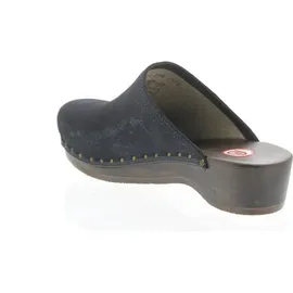 Berkemann Damen Velours-teffler Clogs, Blau, 45 1/3 EU