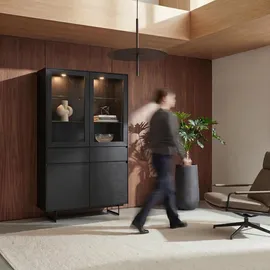 Furnhouse Vitrine 110 x 45 x 190 cm Schwarz