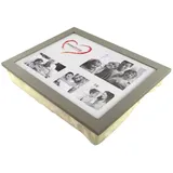 PrimoLiving Knietablett mit Fotorahmen- 43 x 32,5 x 8 cm – Tablett als Laptopunterlage–Sofa oder Bett-Tablett – P-786