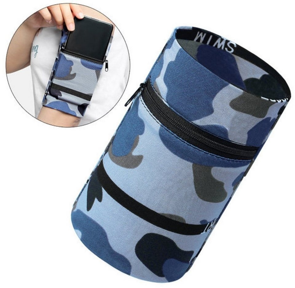cofi1453 Stoffarmband am Arm für Lauffitness in verschiedenen Farben Smartphone-Halterung blau