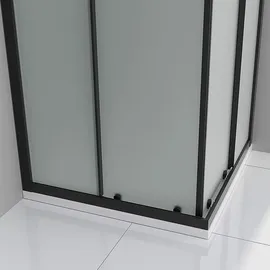 iflair DANIELLE Eckdusche mit Schiebetür rechts 80 x 80 cm schwarz/Sicherheitsglas DK79
