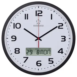Renkforce HD-WRCL135 32,0 cm Funk Wanduhr schwarz