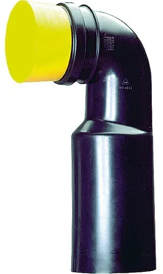 WC-Anschlussbogen 90° mit Bauschutz 90/90 - Schwarz