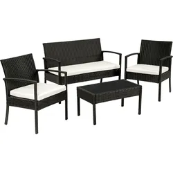 TECTAKE Rattan Sitzgruppe Sparta 3+1